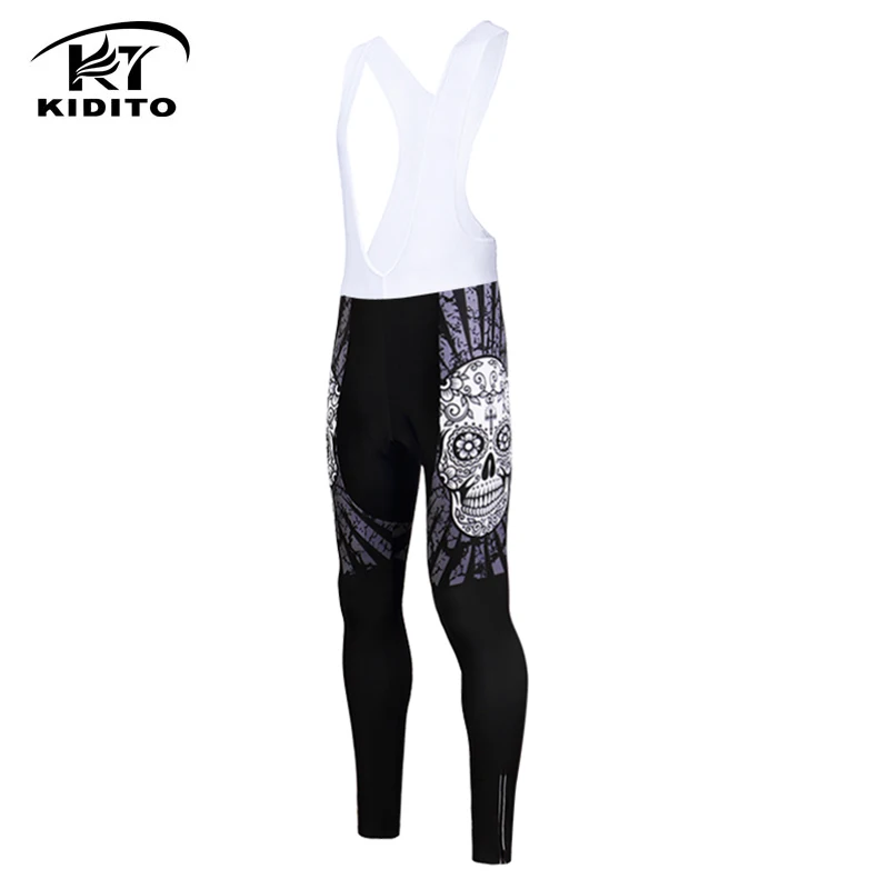 Black Bib KIDITOKT Pro ударопрочный Велоспорт Колготки для велоспорта комбинезон осень MTB штаны для велоспорта с 3D Coolmax Pad - Цвет: Black Bib