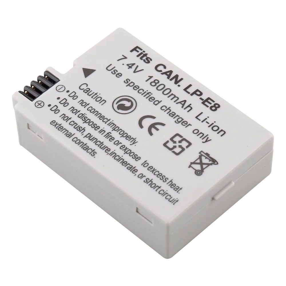 Probty 2 шт. LP E8 батарея + двойное зарядное устройство для Canon 550D 600D 650D 700D Digital X4 X5 X6i X7i
