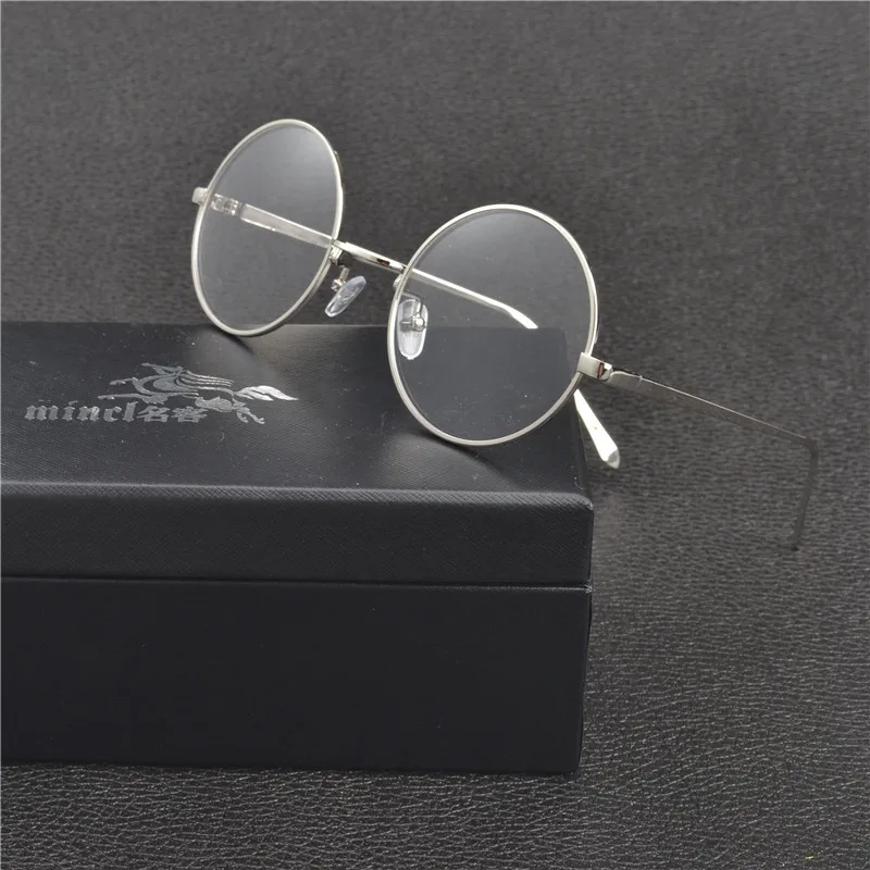 MINCL/маленькие круглые nerd очки с бесцветными линзами унисекс золотая круглая