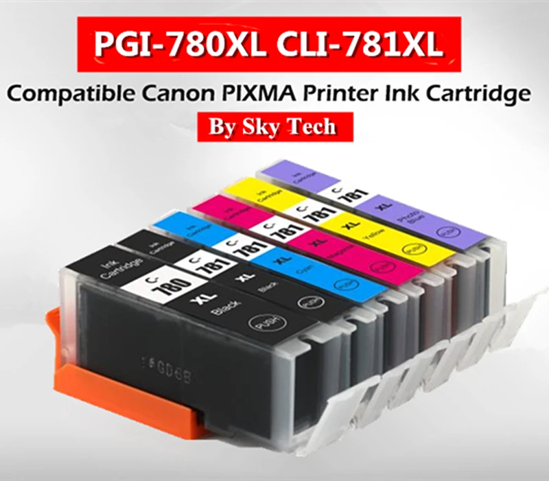 Новые совместимые чернильные картриджи для PGI780 CLI781 XL Canon Pixma TS707 TR8570 TS8170 TS8270 TS9170 и
