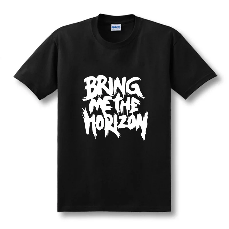Мужская хлопковая футболка с принтом BRING ME THE HORIZON модная коротким рукавом в виде