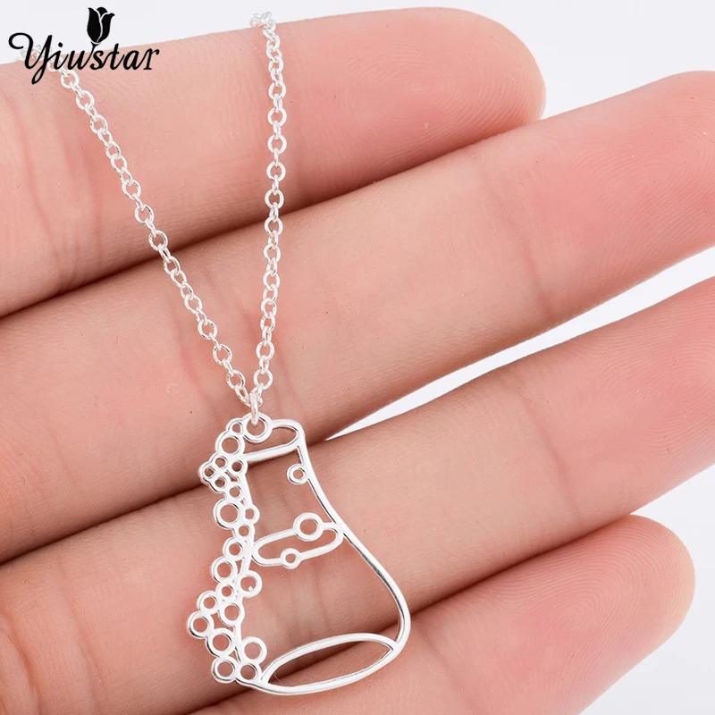 Yiustar Трендовое великолепное ожерелье Erlenmeyer &quotколба&quot бутылка для зелья