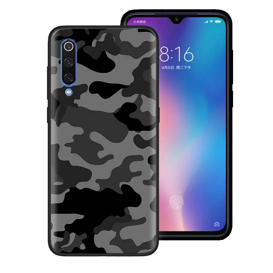 Камуфляжный военный армейский силиконовый чехол для Xiaomi Redmi 7 6 5 Note 7 5 6 Pro 4X 5A 6A S2 GO Poco F1 черный мягкий чехол