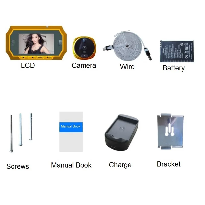 4 3 дюймов ЖК видео глазок камера ИК ночного видения PIR датчик движения дверной