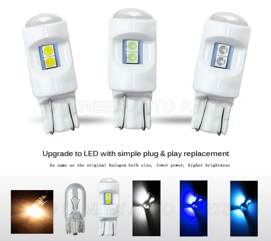 1 шт. T10 розетка W5W 6SMD 3030 керамическая ширина супер яркий светодиодный