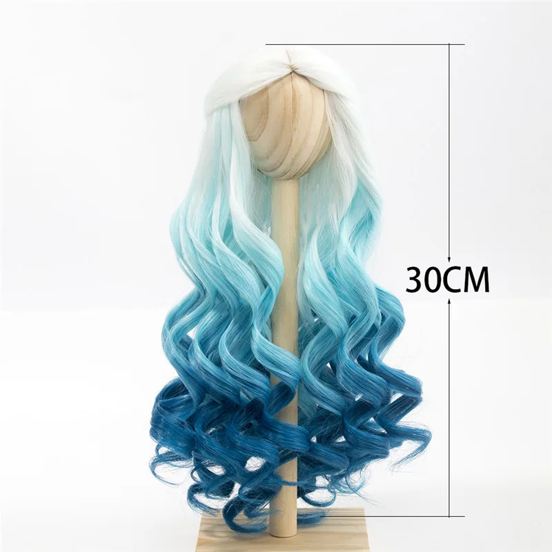 1001RT4811RT4537 1/3 1/4 BJD/SD кукольный парик из термостойкого волокна, длинные кудрявые парики белого, зеленого, синего цвета с эффектом омбре для кукол BJD/SD - Цвет: 1001RT4811RT4537