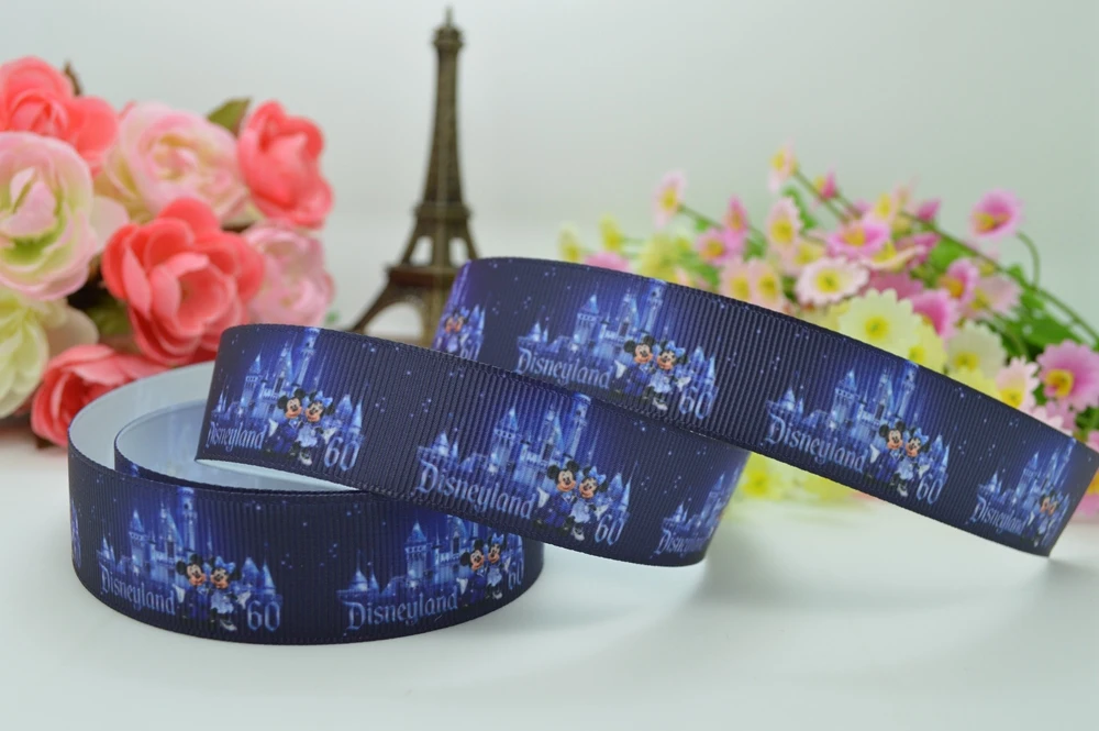 DUWES 7/8 &quot22 мм мультфильм алмазное торжество D 60 Напечатано grosgrain лента для волос