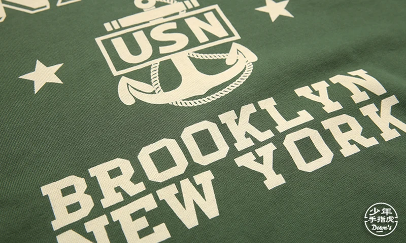 BOB DONG США ВМС Бруклин Нью-Йорк графический принт Crewneck толстовки для мужчин