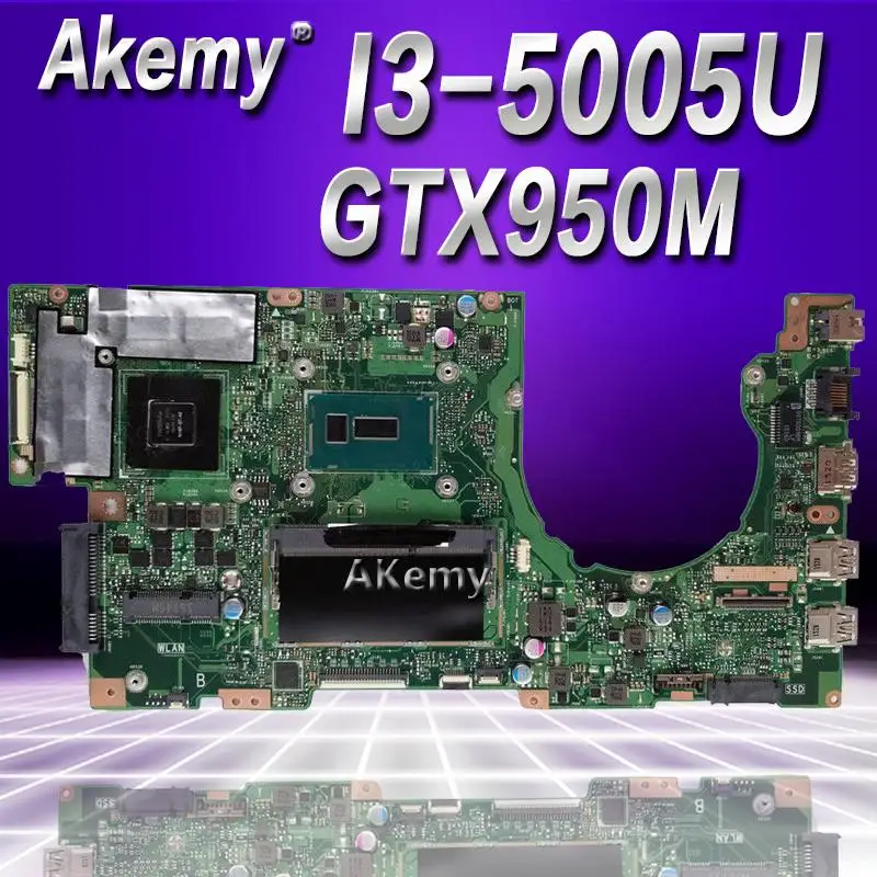 Akemy K501LX Laptop motherboard For Asus V505L K501L K501 K501LB Test original mainboard 4G RAM I3-5005U GTX950M | Компьютеры и офис