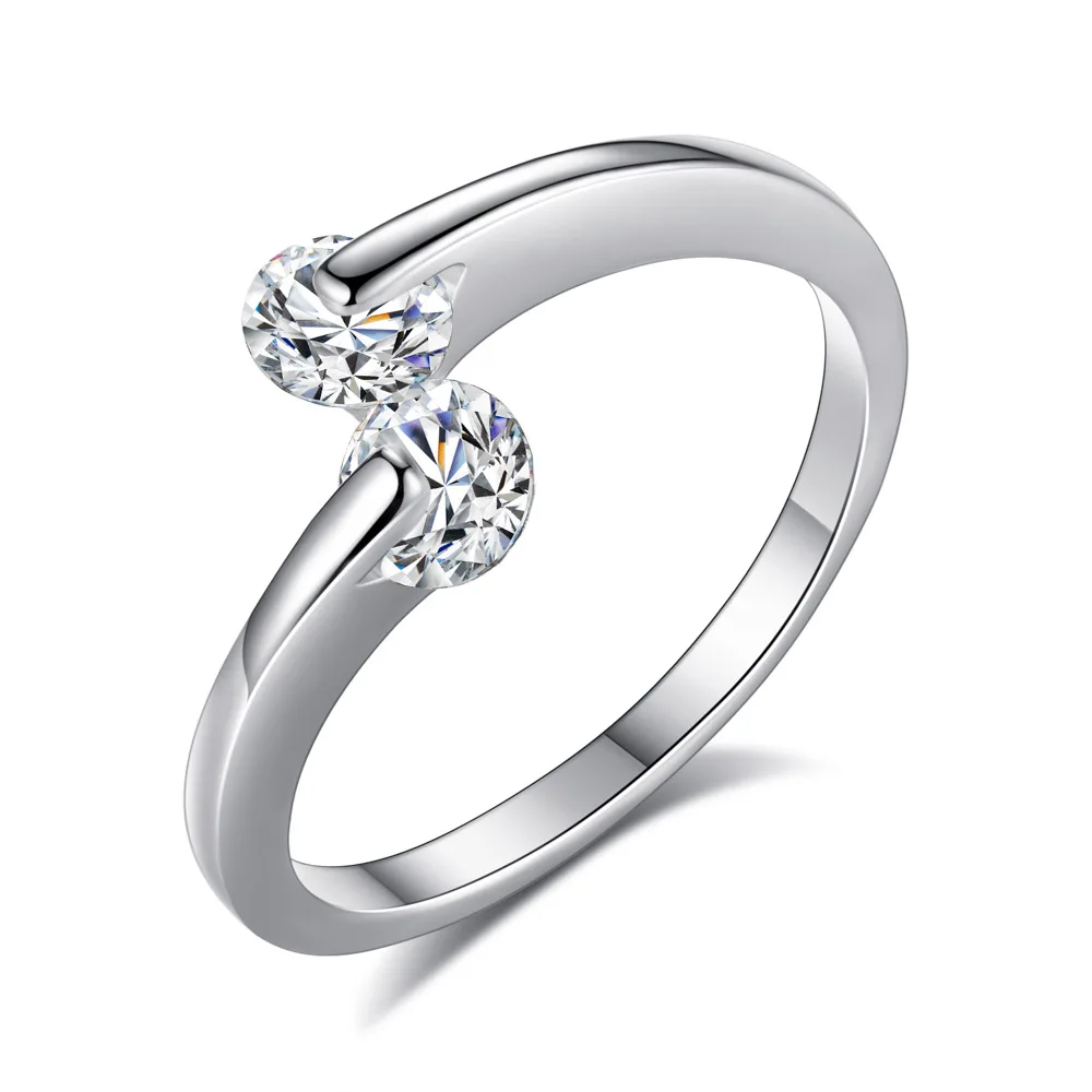 2019 очаровательное серебряное кольцо с кристаллом кубического циркония