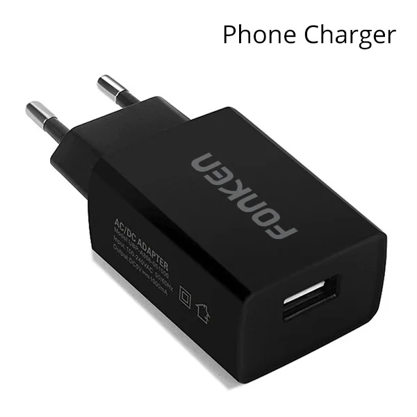 black FONKEN 5V 1A USB зарядное устройство Универсальное зарядное устройство для телефона безопасный корпус адаптер питания Портативная зарядка Android мобильное зарядное устройство - Тип штекера: black