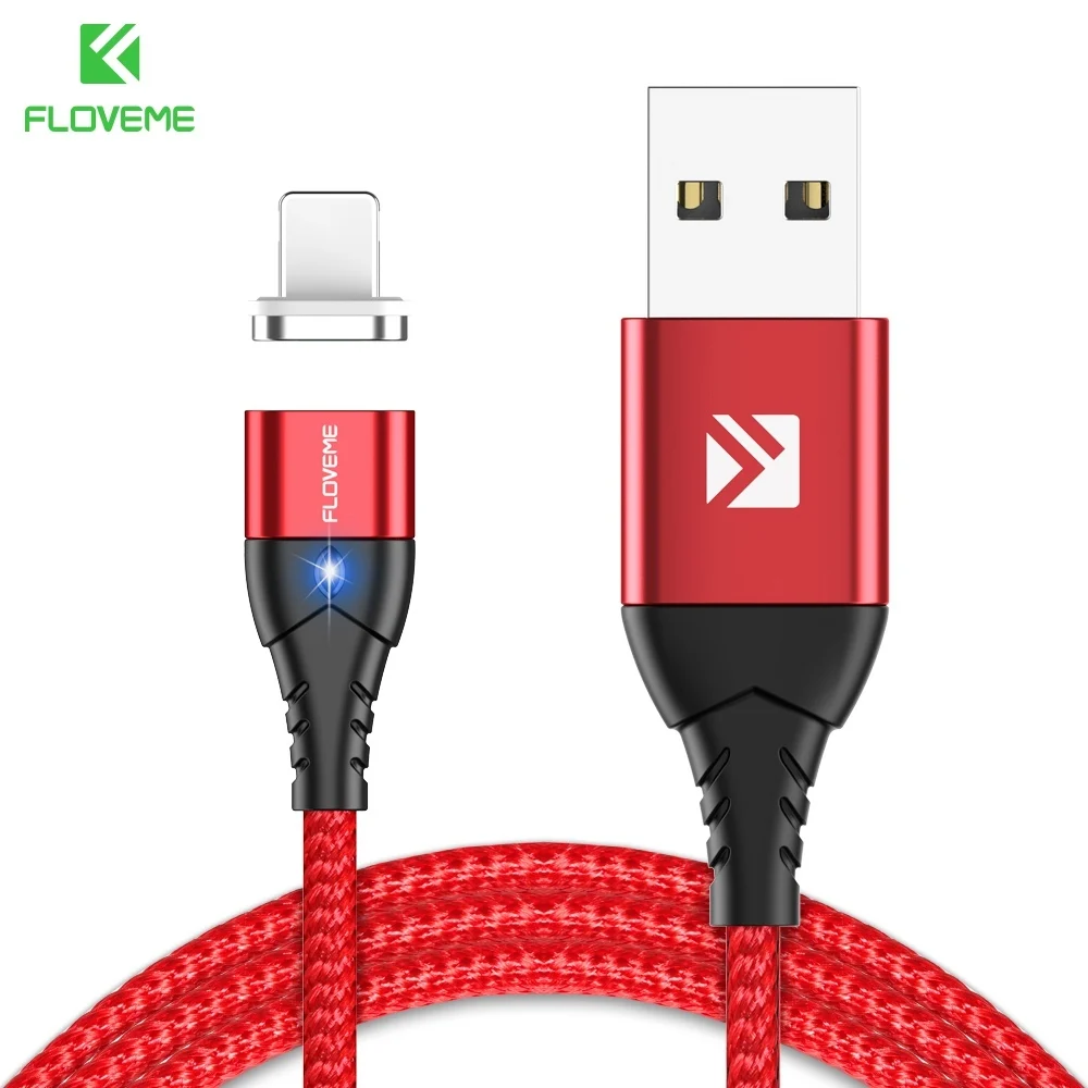 Red Магнитный usb-кабель FLOVEME 3A для iPhone, кабель Micro USB type-C для быстрой зарядки, Магнитный зарядный кабель Micro usb для samsung Xiaomi - Цвет: Red