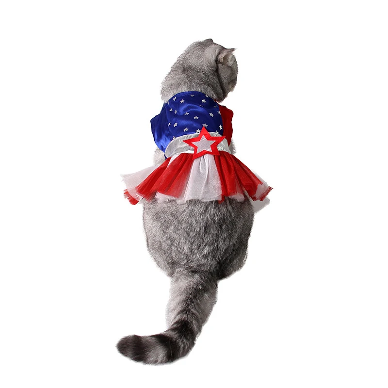 Костюм для собаки в красно-синюю полоску костюм кошки костюмированная накидка
