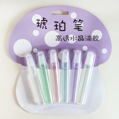Crystal Glue Pen 6 цветов/набор Креативные 3D волшебные цветные маркеры металлические краски маркер стекло керамический Текстиль Ткань краски граффити искусство маркеры ручки - Цвет: Crystal Glue Pen