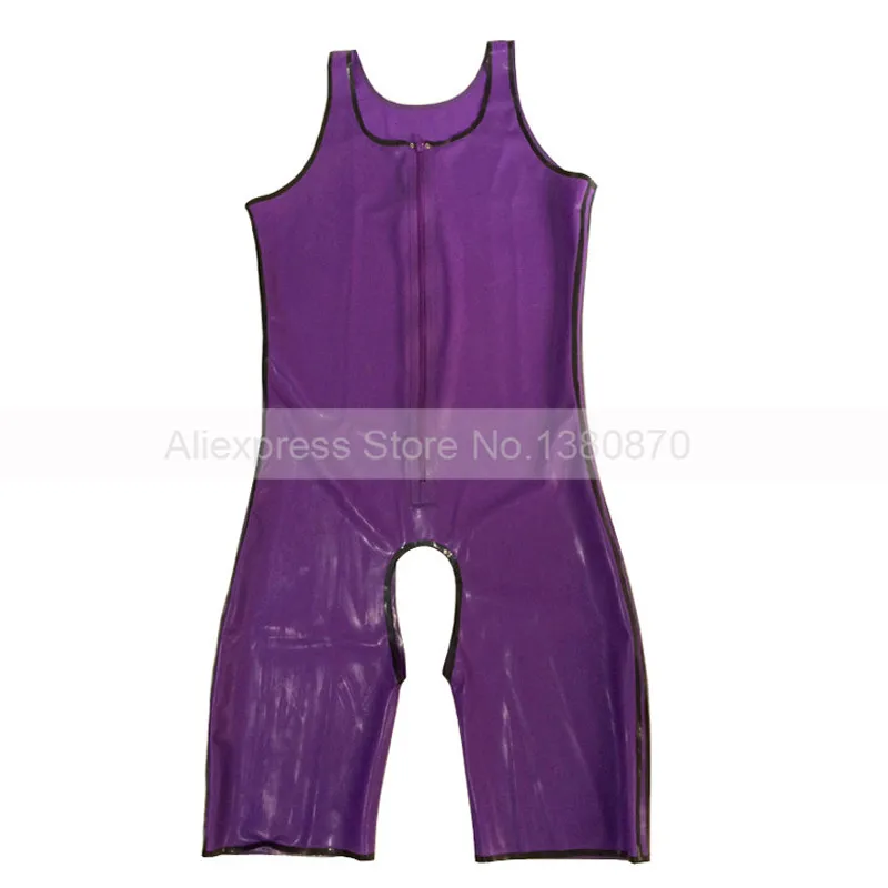 Безрукавка латексный мужской комбинезон резиновый промежность открытый боди с