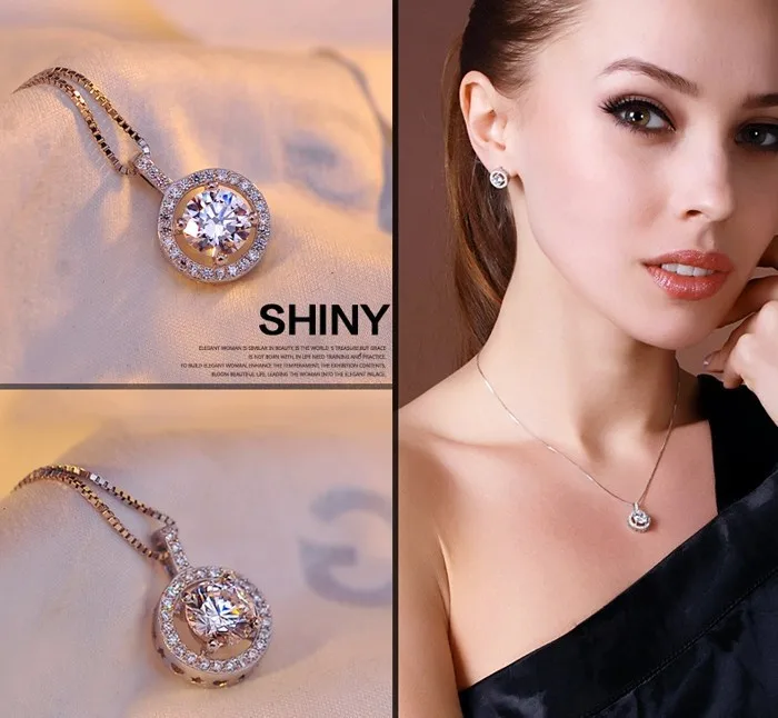 YINHED New Trendy Bridal Jewelry Sets 925 Sterling Silver 1.5ct Cubic Zirconia CZ Stud Earrings and Ring Set for Women ZS028 | Украшения и