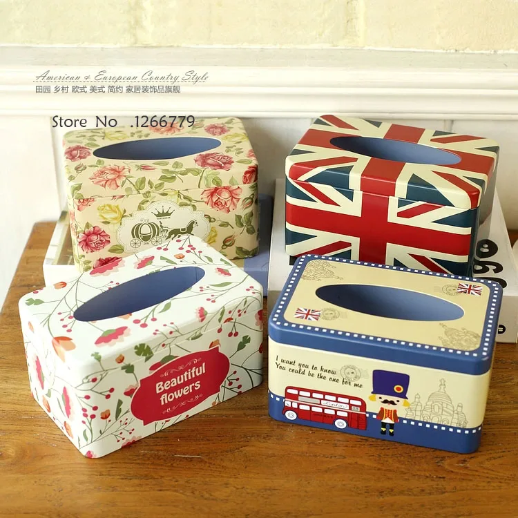 2016 NEW Classic iron series British style paper towel box multicolor optional European Home Furnishing storage boxes Дом и сад