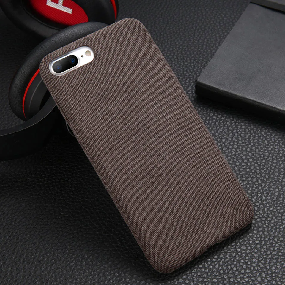 Lovebay Роскошные Плюшевые ткани мягкая задняя крышка для iPhone 7 чехол хлопок лен ткань чехол для телефона s для iPhone X 8 6 6S плюс XR XS Max - Цвет: Кофе