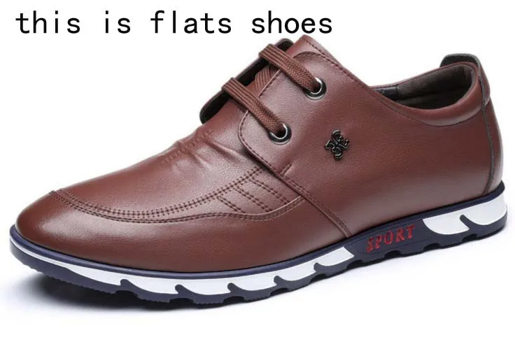 

Cyabmoz Newest Fashion Leather Casual Shoes Height Increasing Elevated Shoes with Hidden Heels Man Taller 6CM Invisibly Oxfords