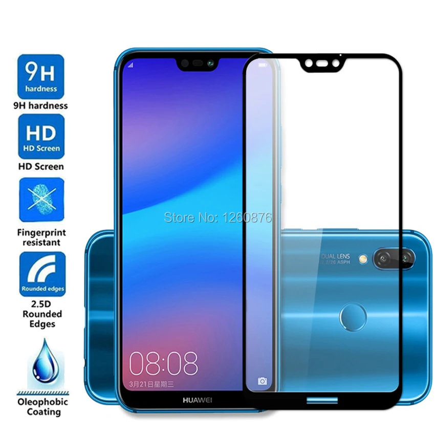 Закаленное стекло для Huawei P20 Pro Lite Полное покрытие защита экрана Взрывозащищенная