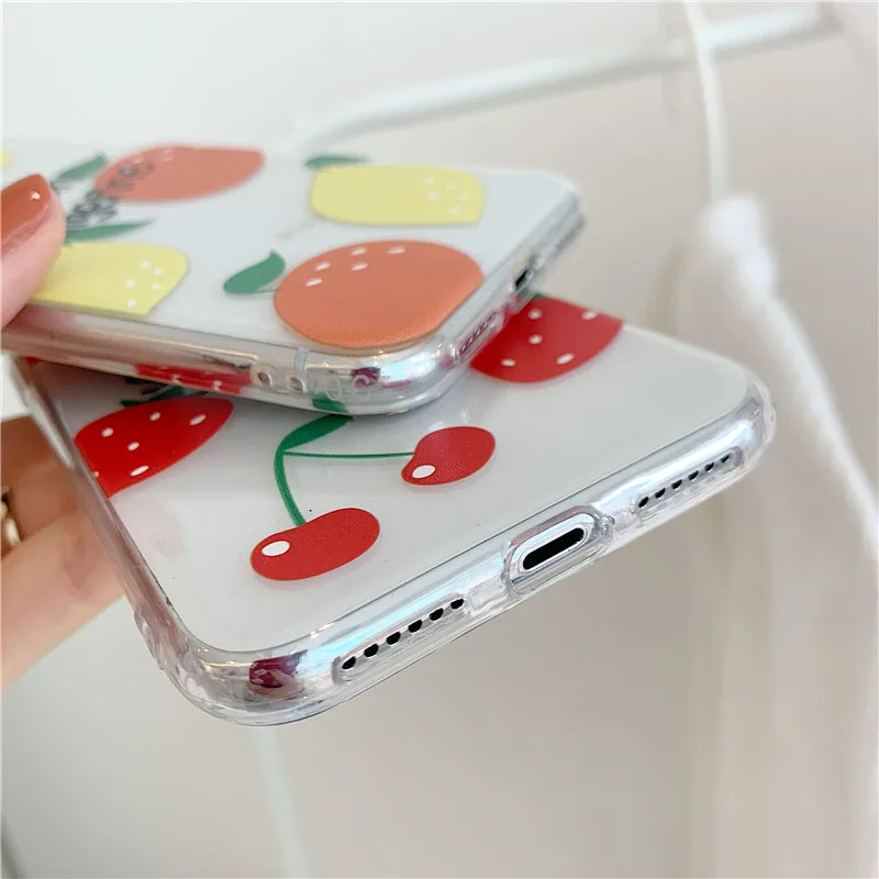 POBLU Summer Fruit Case For iphone XR XS Max Cute Strawberry Lemon Clear TPU Soft Back Phone Cover 6s 7 8 Plus Capa |