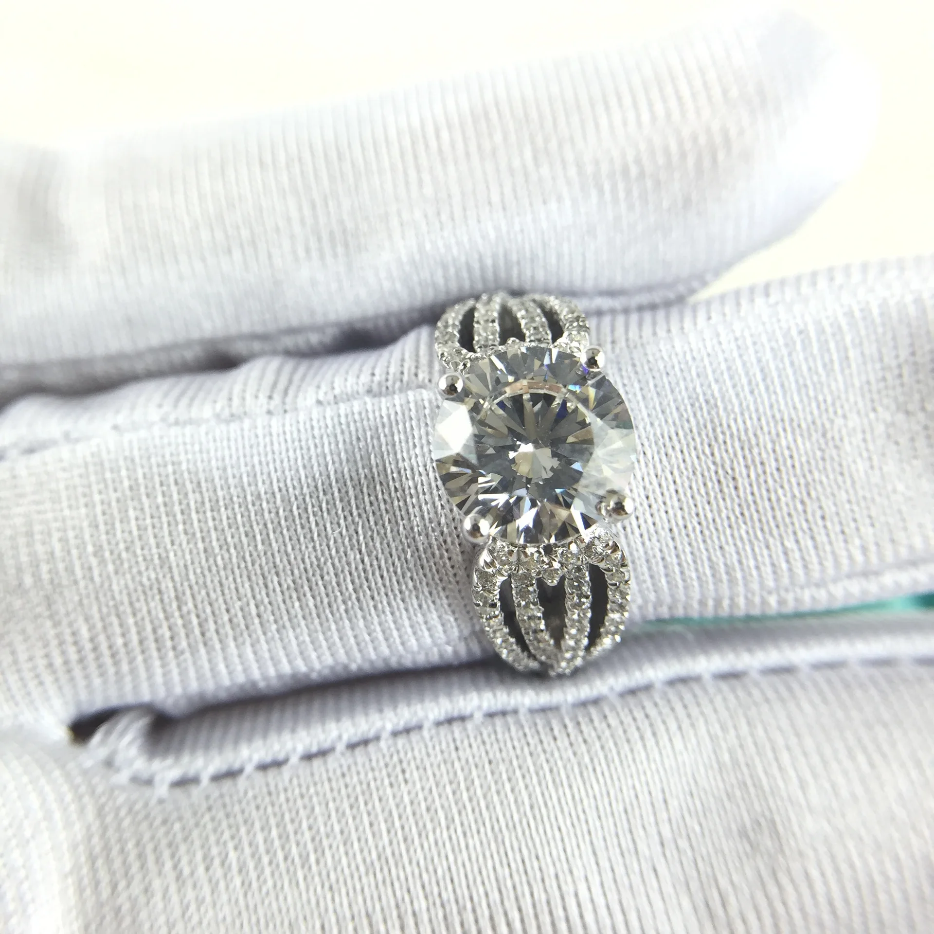 Чистое серебро оригинал 3 карата мужской Диамант 925 кольцо ювелирное изделие для