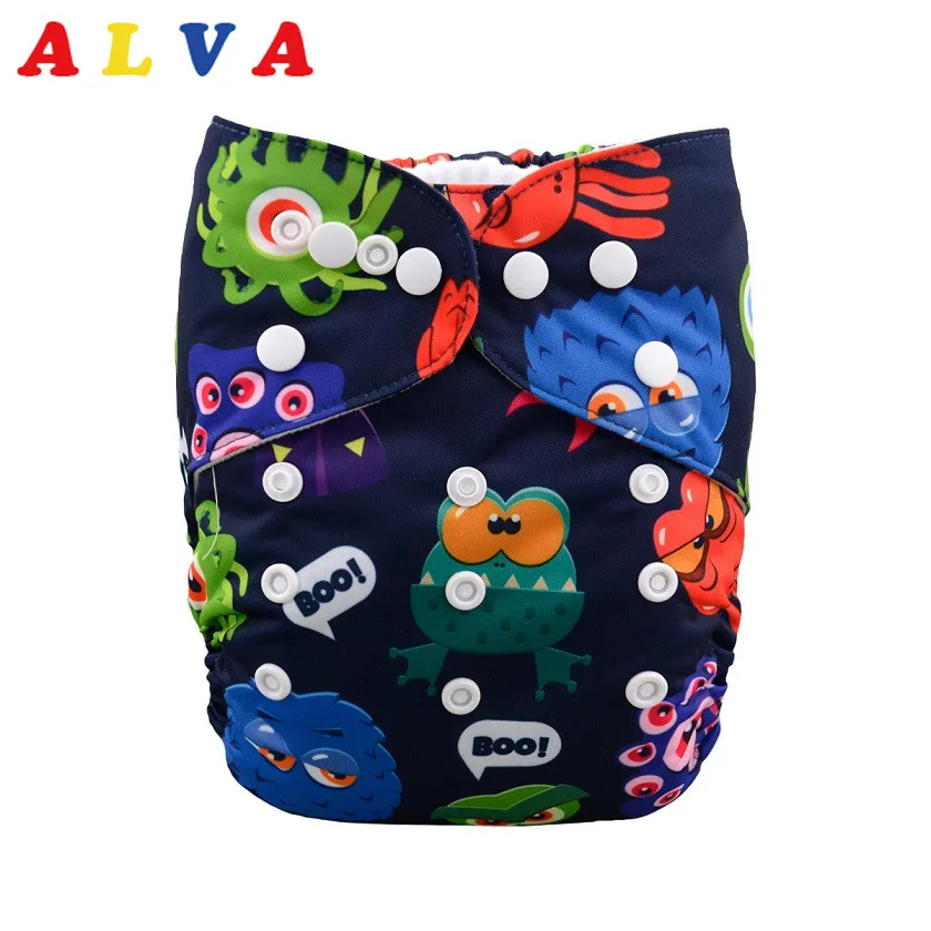 Новый детский тканевый подгузник Alvababy с карманом принтом H041 вставкой из