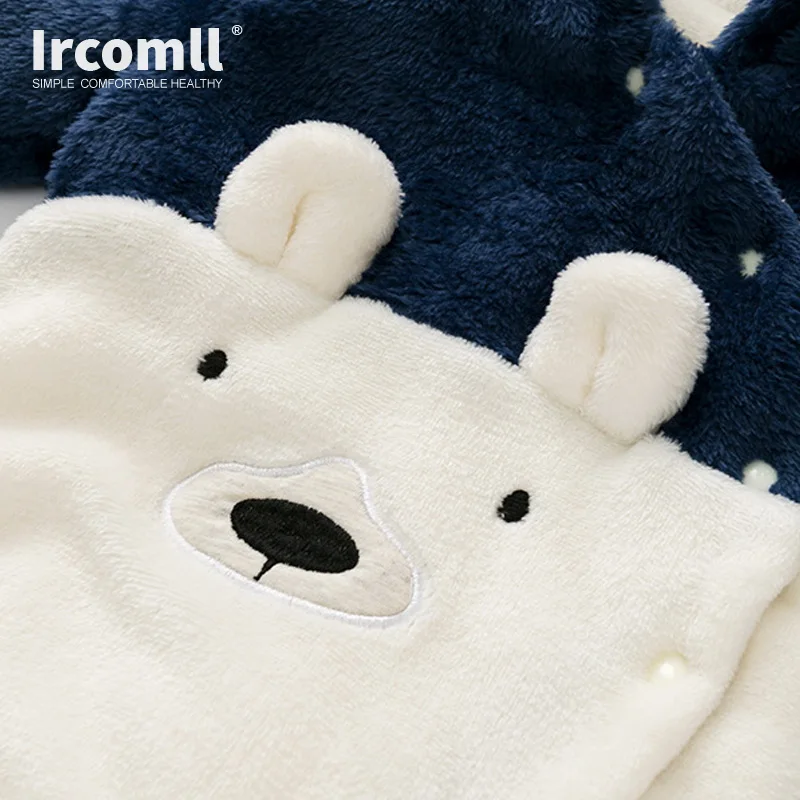 Комбинезон для новорожденных Ircomll теплый мягкий флисовый комбинезон с
