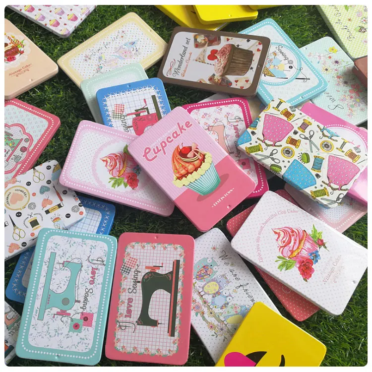 1 коробка (24 шт.)/Лот Мини плоский жестяной ящик для хранения/металлический чехол