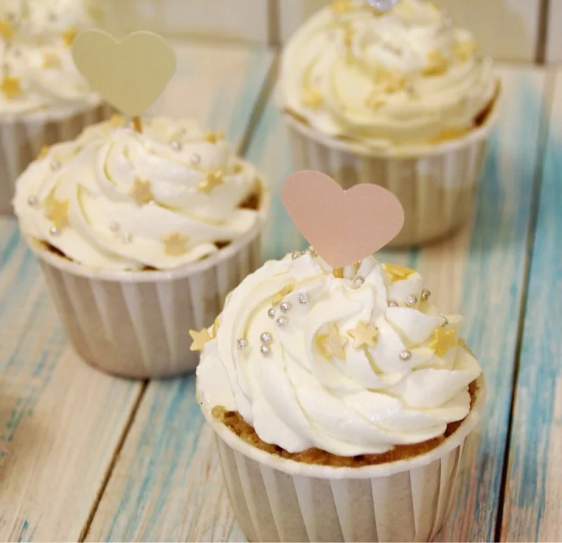 4 шт. разноцветный Блестящий кекс в форме сердца стикер-Топпер флаг для детей