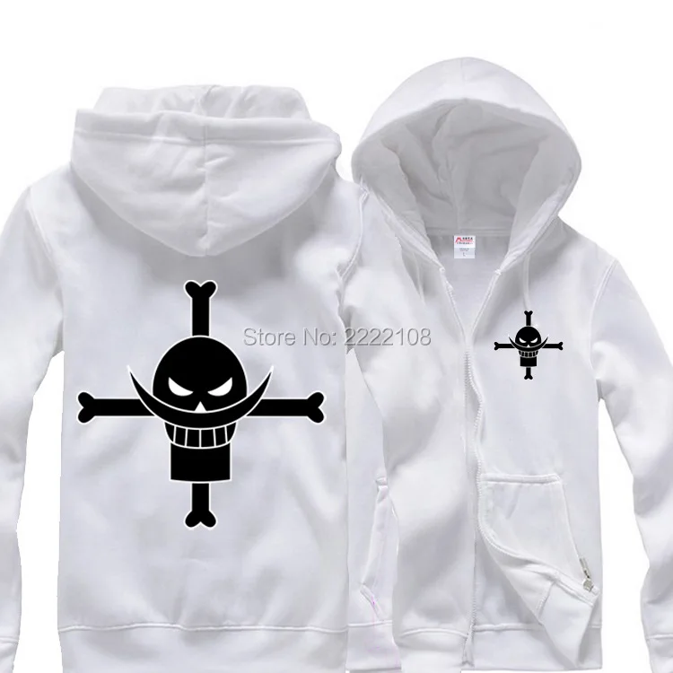 Лидер продаж новинка 2018 года Цельный Белый свитшот с капюшоном и бородой Portgas D Ace