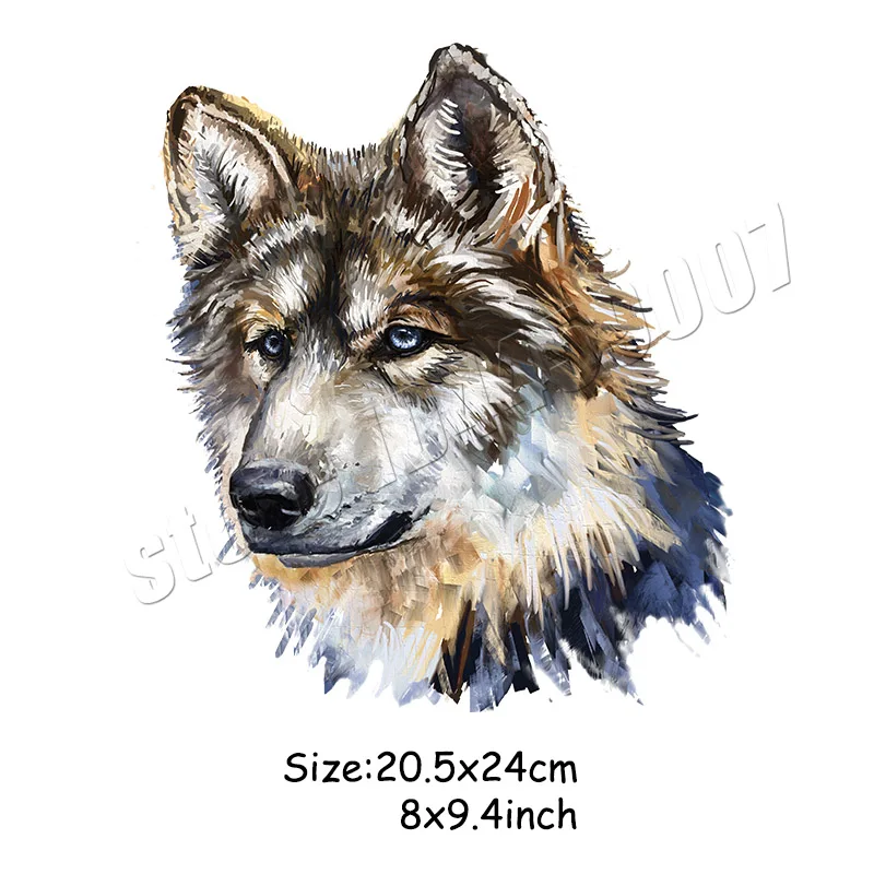 Большие наклейки с волком на одежду красочные дизайнерские нашивки футболке для