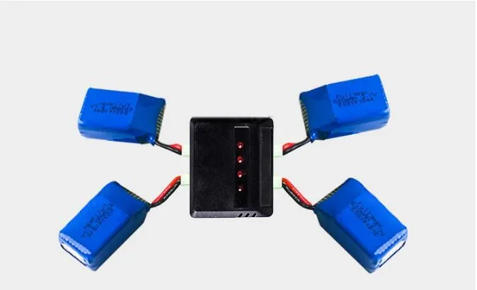 Зарядное устройство Lipo 4 в 1 + батареи 3 7 600 мАч 25C для квадрокоптера Syma X9 Rc|Детали и