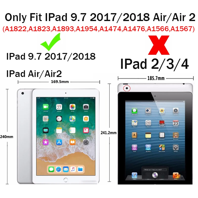 Модный мультяшный чехол для Apple iPad 6-го поколения 9 7 2017 2018 чехлы Air 1 2 Pro