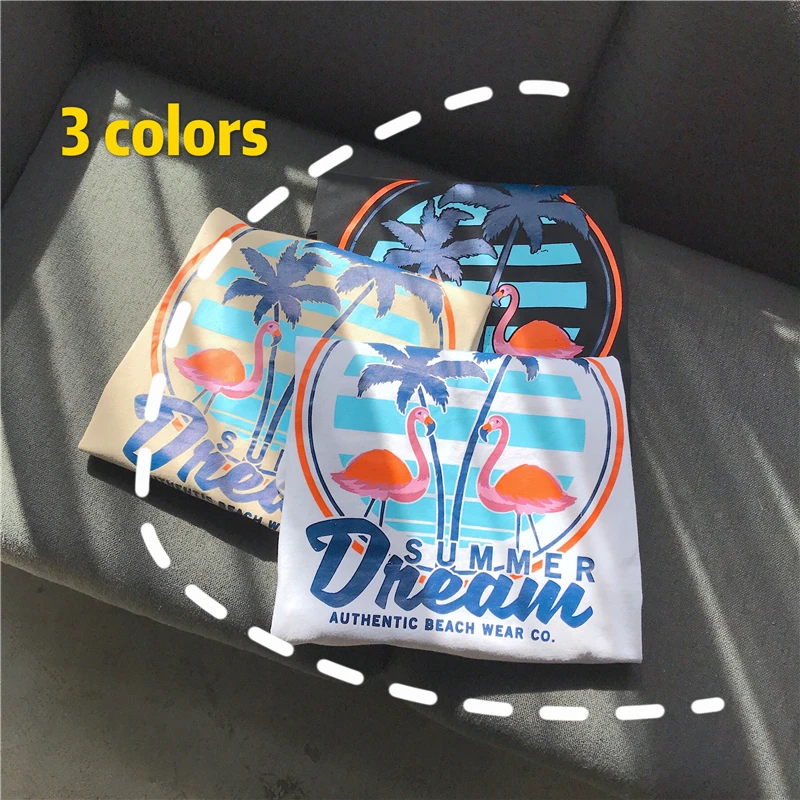 2019 новая весенняя и Летняя мужская футболка с коротким рукавом Пляжная принтом