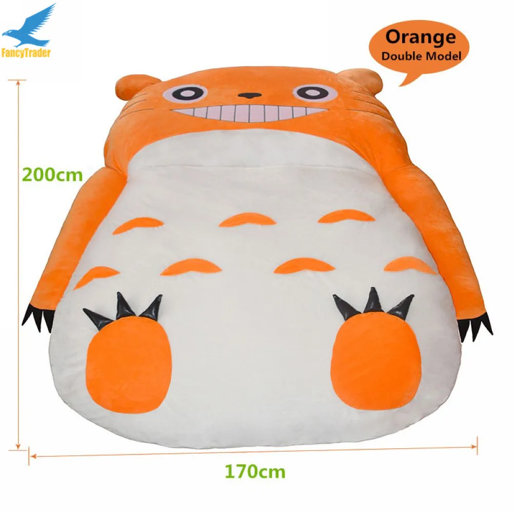 Fancytrader гигантский плюшевый с наполнителем кровать totoro с набивкой мультфильм диван татами спальный мешок 6 цветов 2 размера отличный подарок новинка
