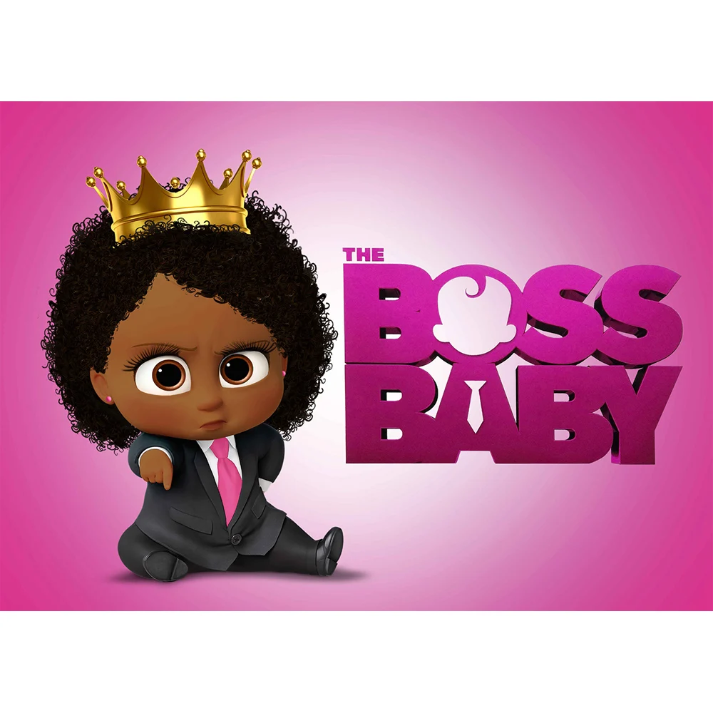 Colorwonder Boss Baby фото фон афроамериканская девочка с золотой короной розовый