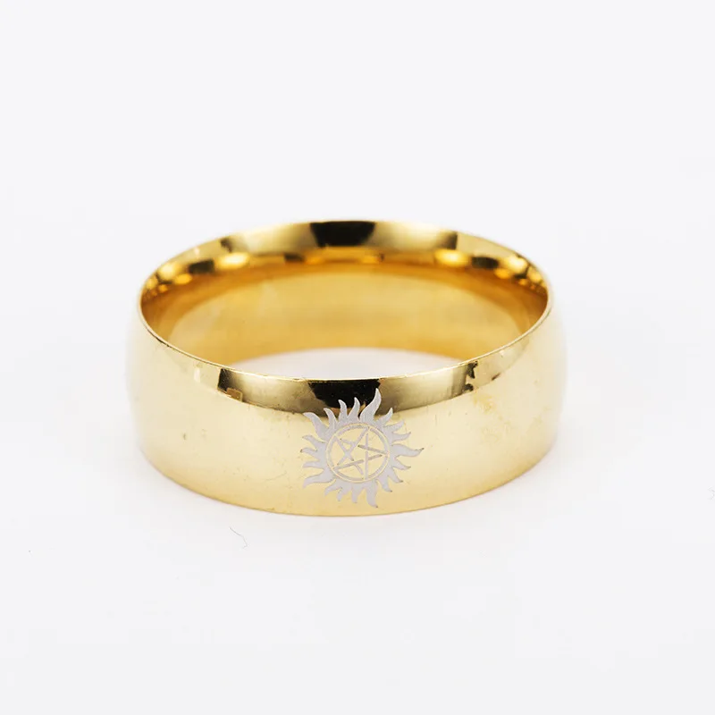 Шт. 1 шт. розничная продажа солнце злые силы Сверхъестественное кольцо титановое