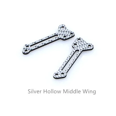 Silver Hollow Среднее крыло части для TAMIYA 4WD MINI Racer/специально для AR MA SXX FMA шасси/твердый/серебристый цвет углеродного волокна среднее крыло - Цвет: Silver Hollow