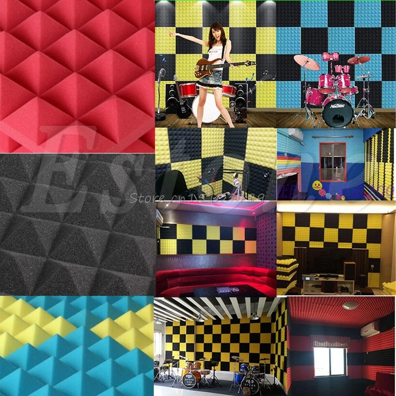 Acoustic Soundproof Sound Stop Absorption Pyramid Studio Foam 50x50cmx5.5cm Drop Ship | Обустройство дома