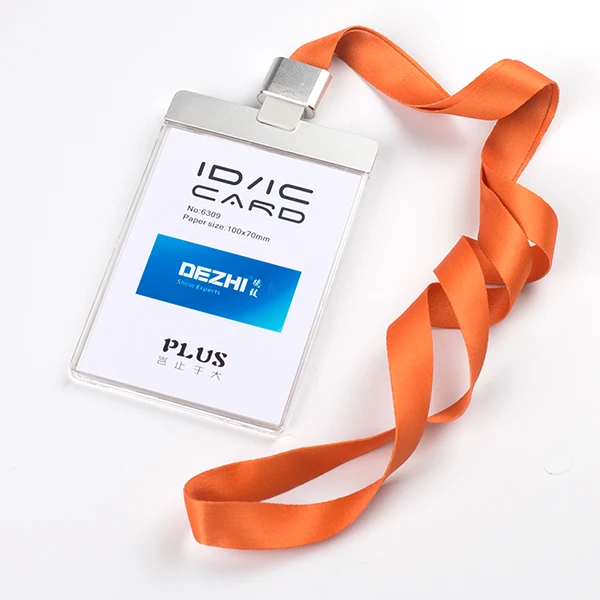 Dezhi ID Holder показывает набор рабочих карт 10x7 см идентификационная карта телескопическая куртка прозрачный ID бейдж чехол прозрачный - Цвет: M-silver orange sets