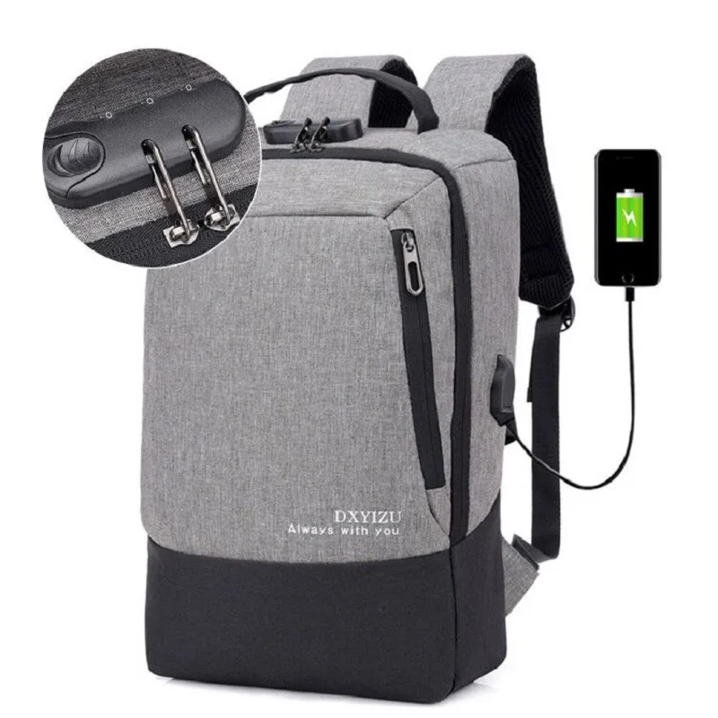 Мужской многофункциональный рюкзак для ноутбука 15 6/17 дюймов с usb зарядкой