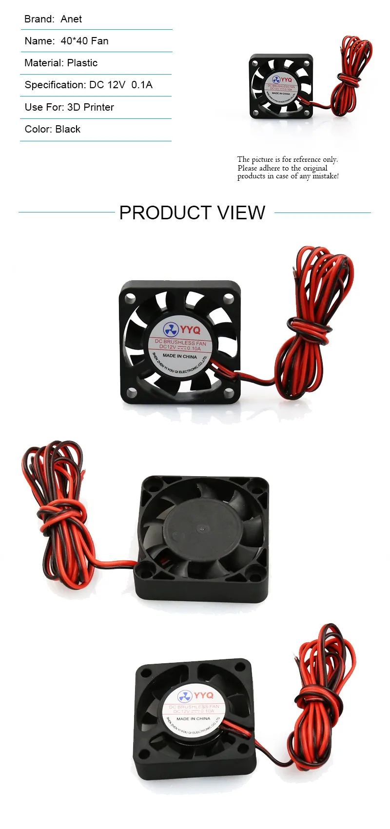 Anet 5 шт./лот Запчасти для 3D принтера вентилятор радиатора 40*40 DC 12 В 0.1A вентилятор охлаждения для MakerBot RepRap UP Mendel I3 принтер