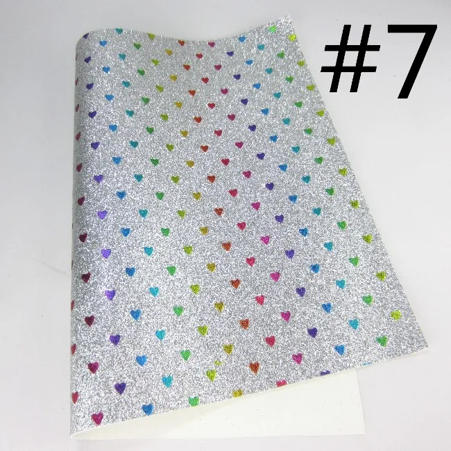 7 Chunky Glitter Fabric Leather For Shoes DIY Bows A4 Sheet 8"x11.8" 1piece DG005 - Цвет: 7