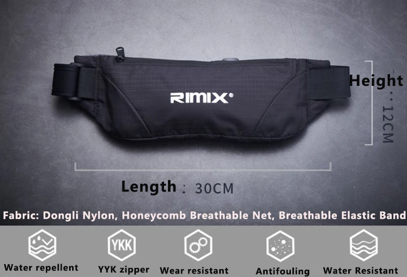 RIMIX водонепроницаемый ремень для бега, поясной карман, регулируемая поясная сумка для марафона, сумка для хранения для бега, велоспорта, фитнеса, спортзала, спорта
