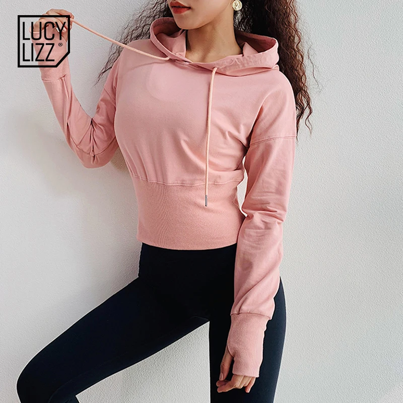Спортивный топ Lucylizz для фитнеса Женский Топ с длинным рукавом йоги толстовка