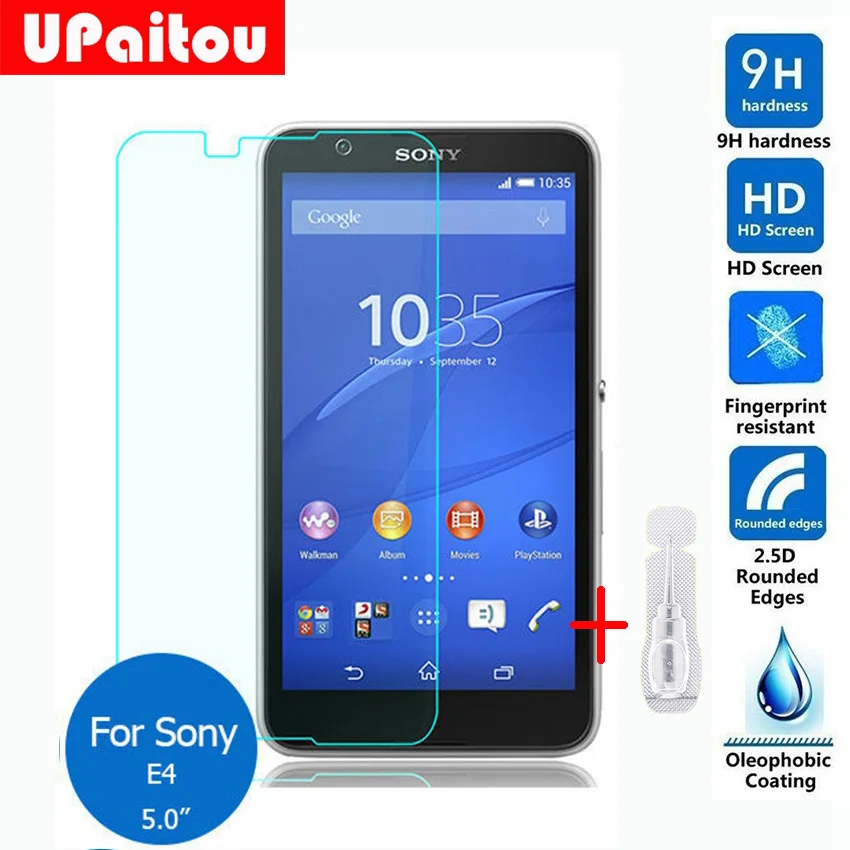UPaitou Защита экрана для Sony Xperia E4 закаленное стекло 2.5D 9H защитная пленка на E2105 E2114