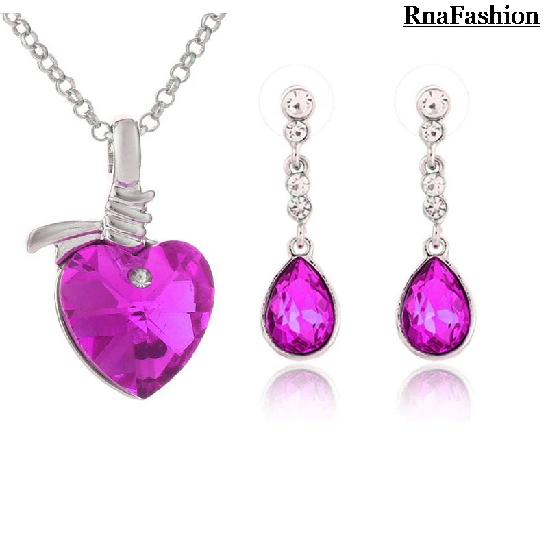 Новинка 2014 Оптовая торговля Ювелирные наборы сердце кристалл кулон ожерелье