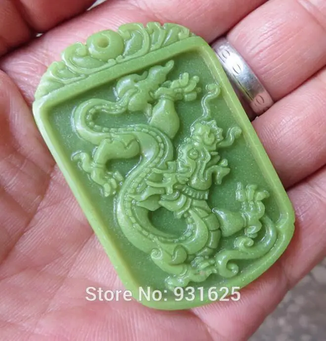 Чудесный редко натуральный камень флюорит резная подвеска в виде дракона +