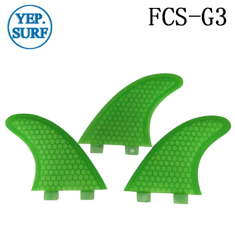 Плавники для серфинга FCS G3 Размер ячеистый Стекловолоконный плавник 5 цветов